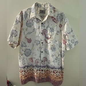 XXL Territory Ahead Cream & Blue men’s casual short sleeve BDF Shirt